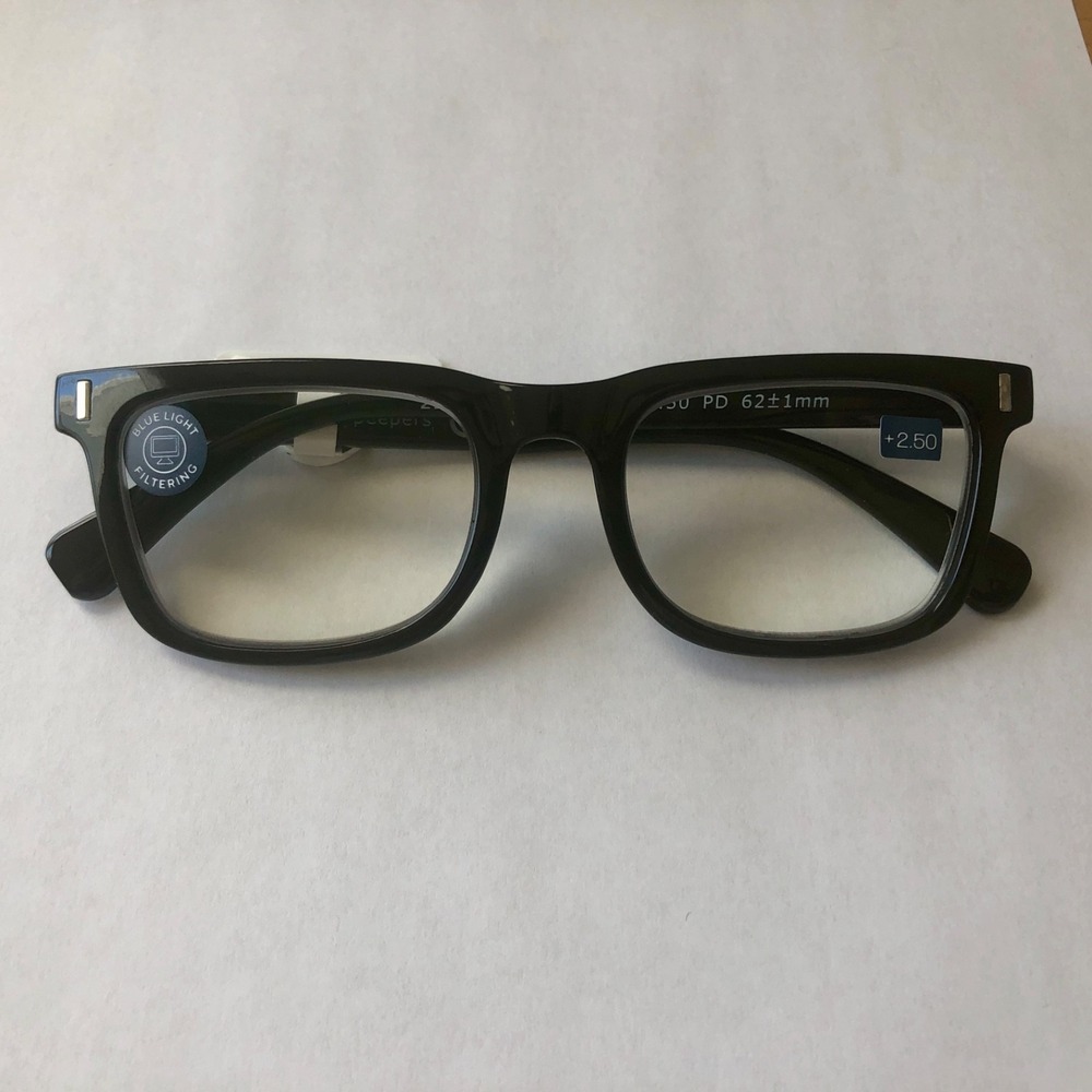 New Black Bingham PEEPERS BLUE LIGHT FILTERING Readers +2.50